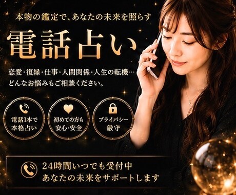 占い歴13年、的確にズバリ電話占いをします 遠隔霊視とタロットで貴方の真意、背後、対象なる者にロックオン イメージ1