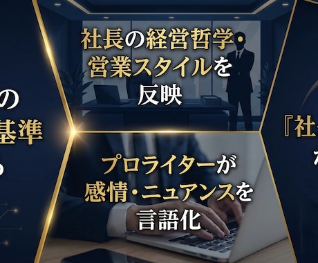経営者の思考を反映させたAIを作成します 経営者の思考・判断基準・経営哲学をプロンプト化 イメージ1