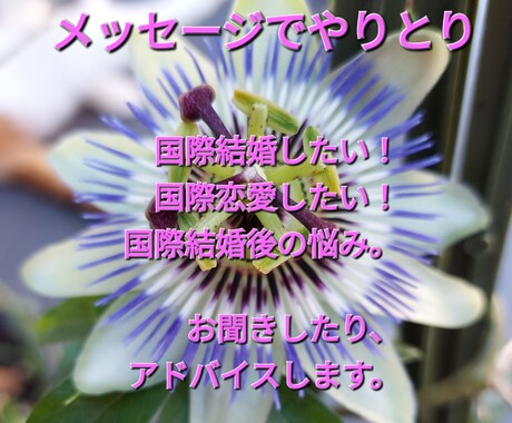 国際結婚・国際恋愛のお悩みお聞きします 国際恋愛〜結婚の悩みを丁寧にメッセージでサポート イメージ1