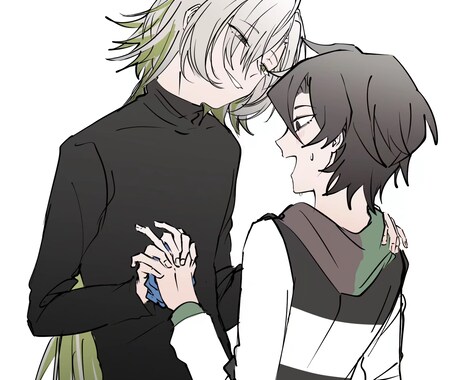cp／コンボのイラストを描きます 2人(半身です。推しのCP/コンビのイラストを描きます) イメージ2
