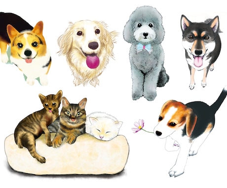 愛犬や愛猫の似顔絵、お好きな動物を丁寧に絵描きます <リアルで写実的なイラスト編> イメージ1