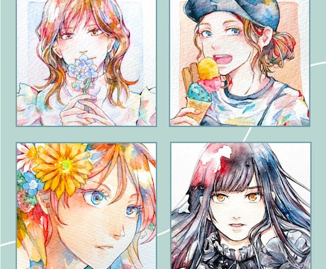 透明水彩でオリジナルアイコンお描きします カラフルにもクールにも/原画お送りも可能/インテリアにも☺︎ イメージ2
