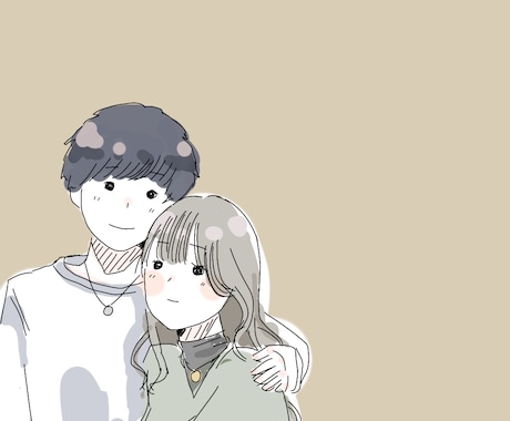 恋人同士やお友達同士の写真をイラストにします バストアップの写真をイラスト化させていただきます イメージ2