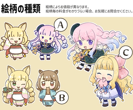 ミニキャラ・SDキャライラストを作成いたします [商用可・二次使用可]アイコン・ヘッダーやグッズ等に！ イメージ2