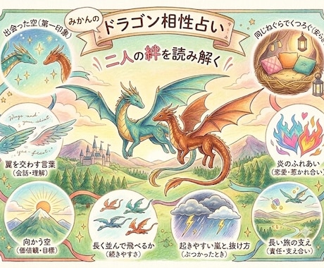 お二人をドラゴンに例えて相性をみます お二人は一緒に空を飛べるか。二頭の竜・相性鑑定 イメージ1