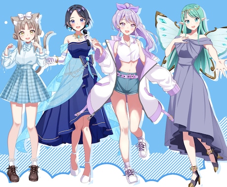 最短３日納品★男性女性IRIAM立ち絵制作致します 配信活動応援！高品質な立ち絵をご提供！ イメージ2