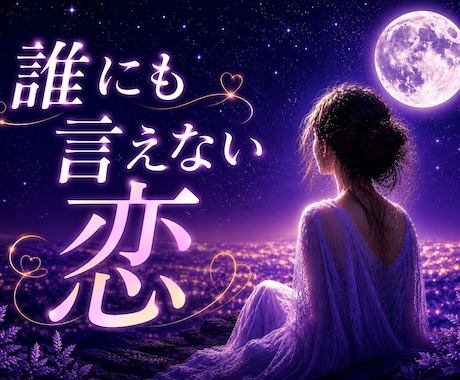 誰にも言えない恋のお悩みに寄り添います 不倫・複雑恋愛のお相手の気持ちを丁寧に読み解きます イメージ1
