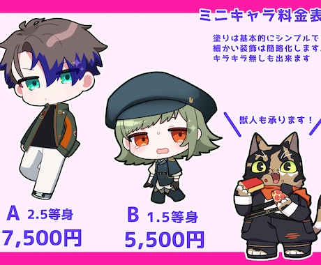 商用利用⭕️キラっと可愛いぷにきゃら制作します ポップで表情豊かなミニキャラ(SD)イラスト イメージ2