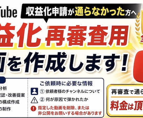 YouTube収益化再審査用の動画を作成します YouTube収益化再審査サポート/再審査用動画を作成します イメージ2