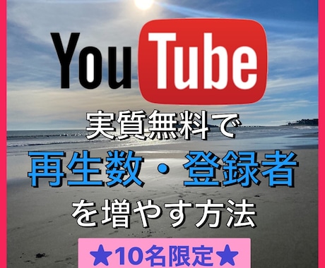 予算0円！YouTube SNSの登録数増やします 必見！YouTube、各種SNSにも対応。10名限定セール中 イメージ1