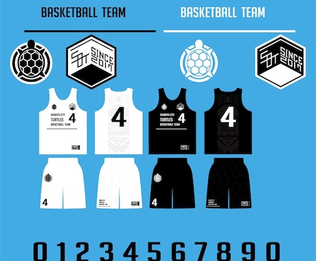 バスケ用ユニフォーム、Tシャツデザインます チームでカッコイイモノを作りたい人にオススメ！ イメージ1