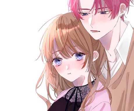 カップルイラスト承ります あなただけの素敵なカップル様を描かせて頂きます イメージ2