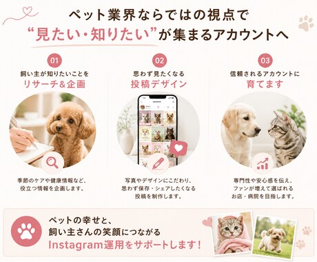 ペット業界特化のInstagram運用代行をします ペット業界に特化したInstagram運用をお任せください イメージ2