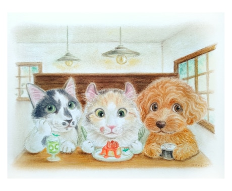 ほっこり暖かいうちの子似顔絵　パステルで描きます 写真には残らない、そのコらしさを一枚の作品に イメージ2