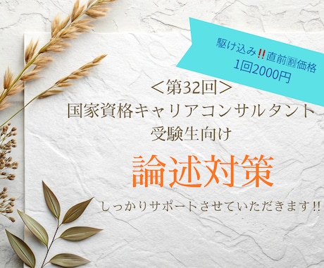 論述が苦手・書けない人のための添削サポートします ～苦手意識を克服し高得点合格できた私が回答を添削致します～ イメージ1