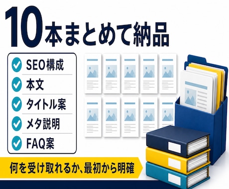 SEO記事10本を構成から作成します 構成からSEO記事10本まで丸投げOK・初回限定 イメージ2