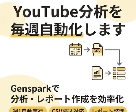 YouTube分析自動化するAIフロー設計します YouTube分析の自動化ワークフローを構築します イメージ1