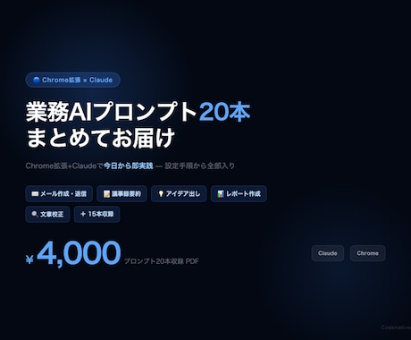 Claude業務効率化プロンプト20本お渡します 業務効率化Claudeプロンプト即実践・設定手順付き イメージ1