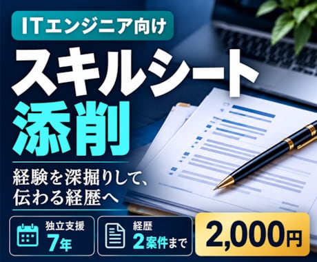 独立支援7年の経験でスキルシートを添削します イメージ1