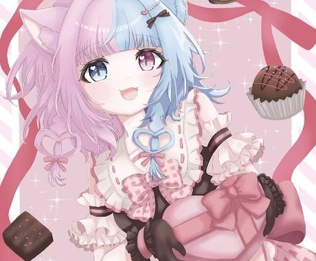 可愛くてふわふわとした印象の女の子を描きます きらら系のような可愛いイラスト！様々な用途に合わせます♪ イメージ1