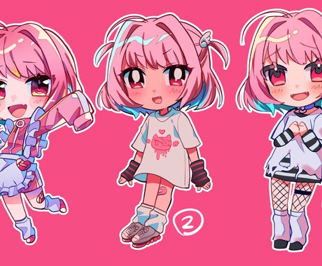 ミニキャラ描きます かわいい色々な系統のミニキャラ描きます！ イメージ1