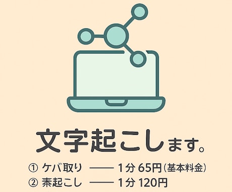 1分65円(ケバ取り)あなたの音声を文字化します ネットワークエンジニア経験を活かした正確さでお届け イメージ1