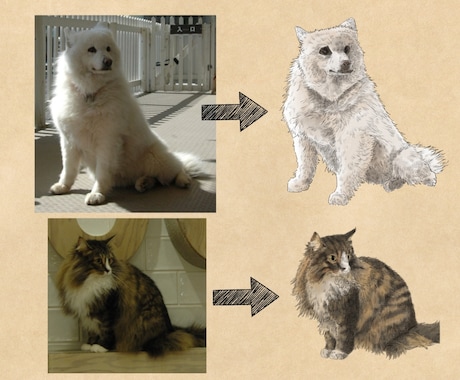 写真を元にあなたのペットのアイコン制作を行います あなたのペットの似顔絵を描きます！リアル調デジタル手描き イメージ2