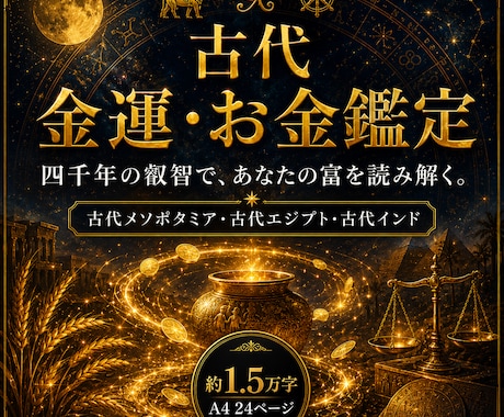 古代占星術であなたの金運と富の流れを鑑定します 富の入口・お金の増え方と育て方、守り方・実る季節まで イメージ1