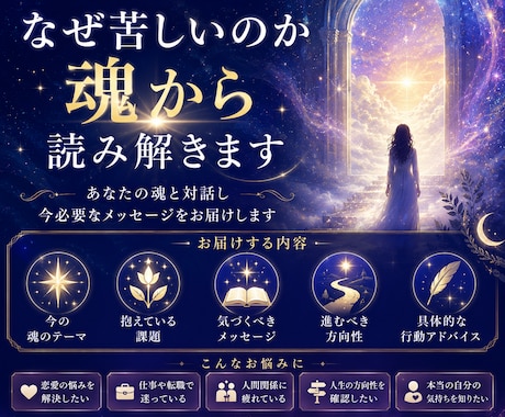 あなたの魂から答えを受け取ります 魂対話リーディング～本当の自分からのメッセージ～ イメージ1