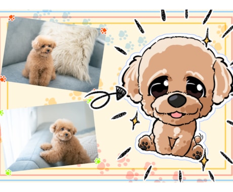 愛犬の似顔絵イラストをキャラクター仕立てで描きます もし愛犬がキャラクターになったら？を実現します！ イメージ2