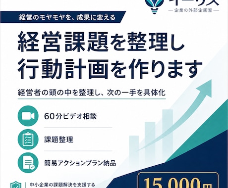 経営課題を整理し行動計画を作りますます 経営者の頭の中を整理し、次の一手を具体化します イメージ1
