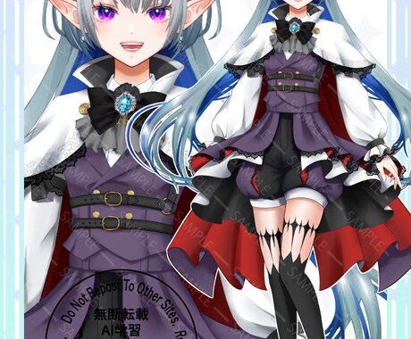 理想の女性Vtuberキャラクターを制作します ラフ修正無制限！動かした時に映えるこだわりの女性デザインを イメージ2