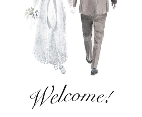 ウェルカムボードお描きします 結婚の記念に！シンプルなイラストで彩ります！ イメージ2