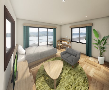 建築、住宅、店舗のCGパースを作成致します