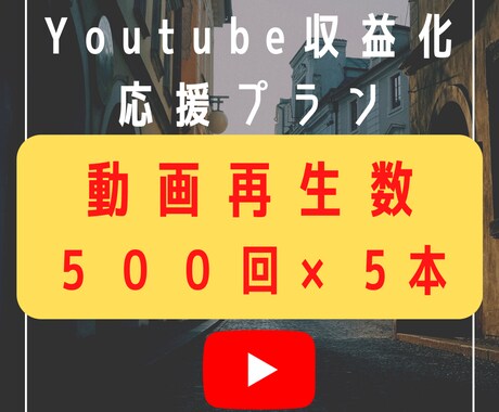 Youtube動画５本５００回ずつ再生させます Youtube再生回数５００回ずつ５本拡散します イメージ1