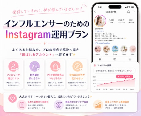 インフルエンサー向けインスタグラム運用をいたします 認知拡大・ファン化・収益化につながるInstagram運用 イメージ2