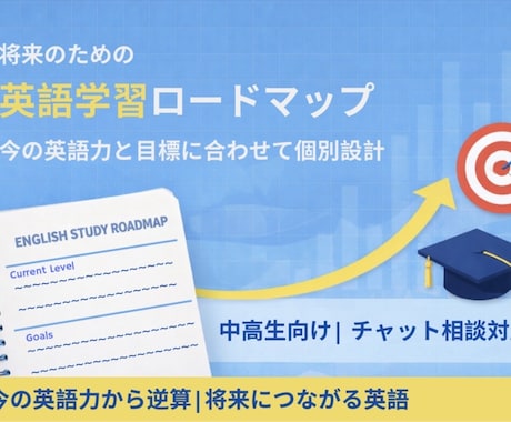 初回1名様、格安で英語学習ロードマップを提供します 今の英語力と目標に合わせた、あなた専用学習ロードマップ イメージ1