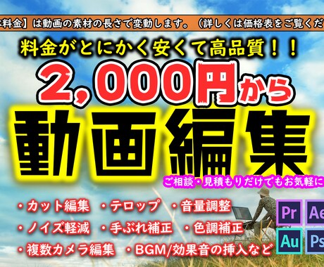 安い！・早い！・高品質！な動画をご提供します 【期間限定割引中！！】様々なニーズに対応いたします！！ イメージ1