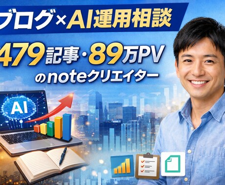 ブログ×AI運用相談｜記事量産方法を考案します 479記事執筆のnoteクリエイターが戦略立案 イメージ1