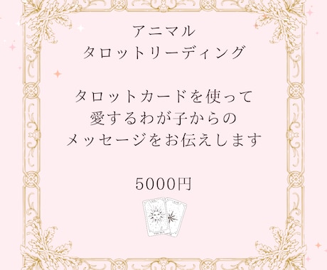 アニマルタロットカードリーディングをします カードを使って愛するわが子からのメッセージをお伝えします イメージ1
