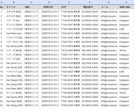 営業リスト作成｜住所・電話・SNSまで一括収集ます 面倒な営業リスト作成、まるっとお任せ。最短1日で納品 イメージ2