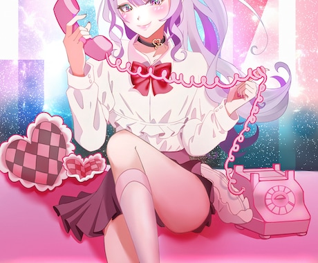 vtuber・SNS活動者様向け一枚絵を作成します 色彩豊かでキラキラ感満載のイラストを描きます!! イメージ1