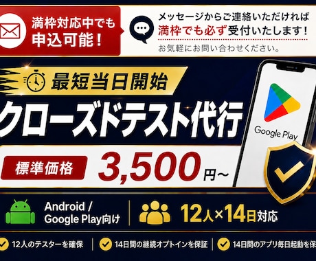 Androidクローズドテスト実施を代行します イメージ1