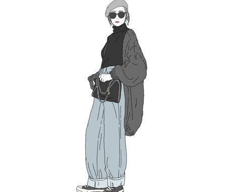 可愛くてファッショナブルなイラストを作成します お気に入りのお洋服などをアイコン風にイラストにします！ イメージ1