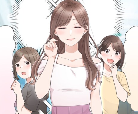 カラーイラスト・マンガ制作します ラフ修正無料/広告•LP•チラシ•YouTube漫画など イメージ1