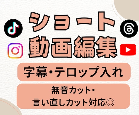 ショート動画の字幕入れします 無音カット・字幕・テロップ対応します イメージ1