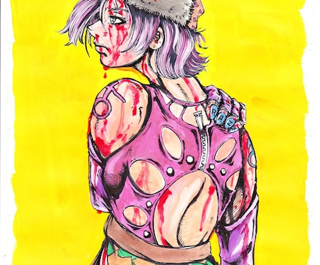 独特な手描きイラストお描きします 絵柄が変わったイラストをお描きします。 イメージ2