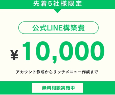 安さに自信あり！LINE公式アカウントを構築します まずは価格と速度で勝負します！５案件限定価格です イメージ1