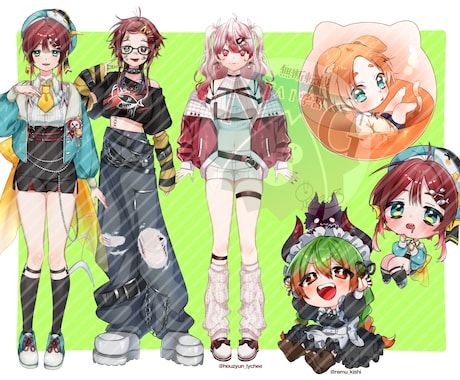 VTuberモデル制作いたします ☆一枚絵もSDも☆一括で揃う！ イメージ2
