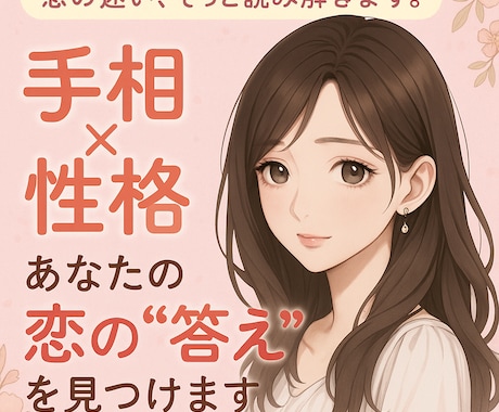 愛され方がわかる恋の自己分析占います 手相・性格・運命の流れから、あなたの恋の答えを見つけます。 イメージ1